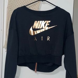 Rose gold Nike zipper-back crewneck